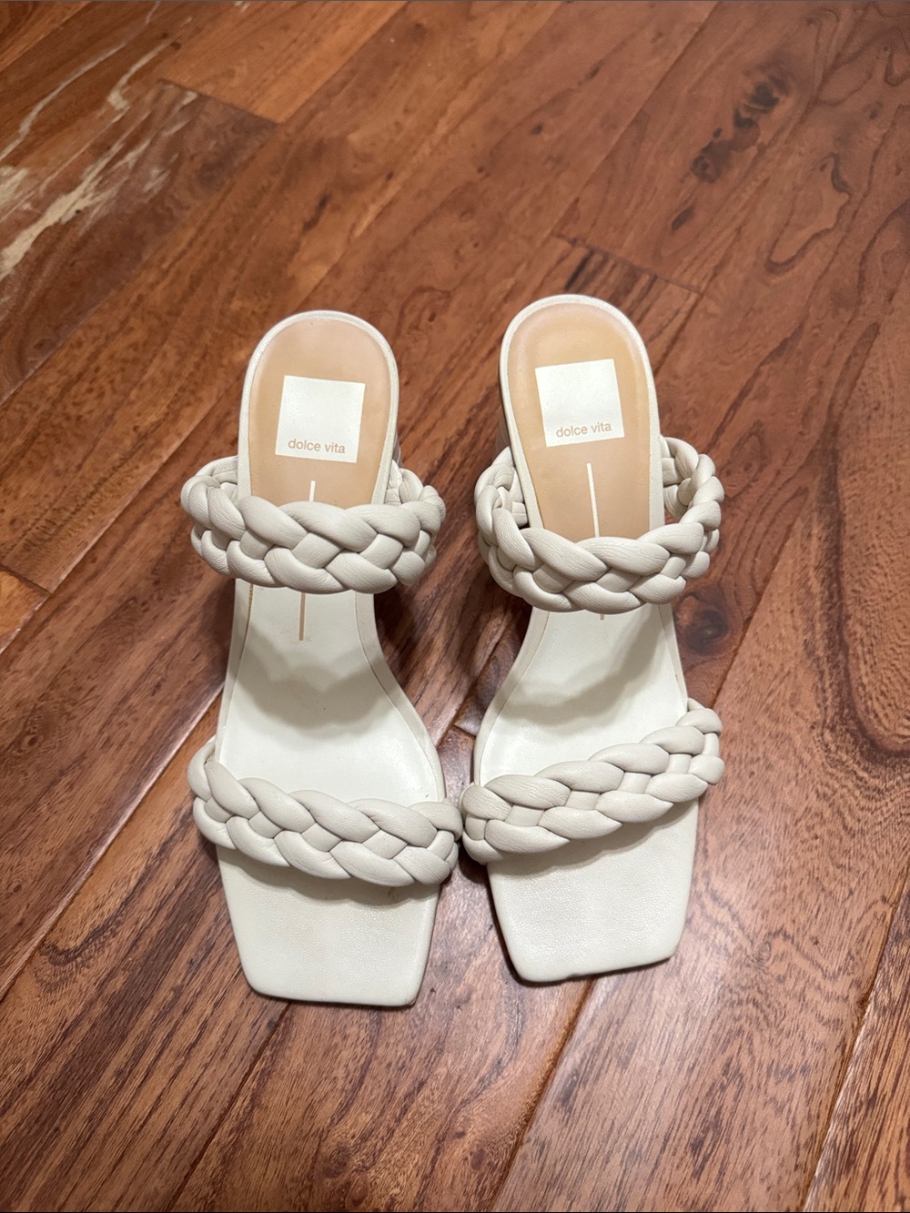 Dolce Vita Braided Double-Strap Slide Sandals in Cream